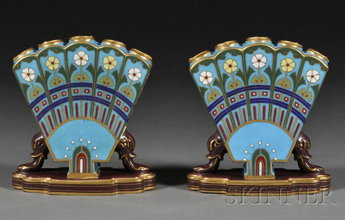 Designs for Minton by Scotsman Christopher Dresser. Porcelain